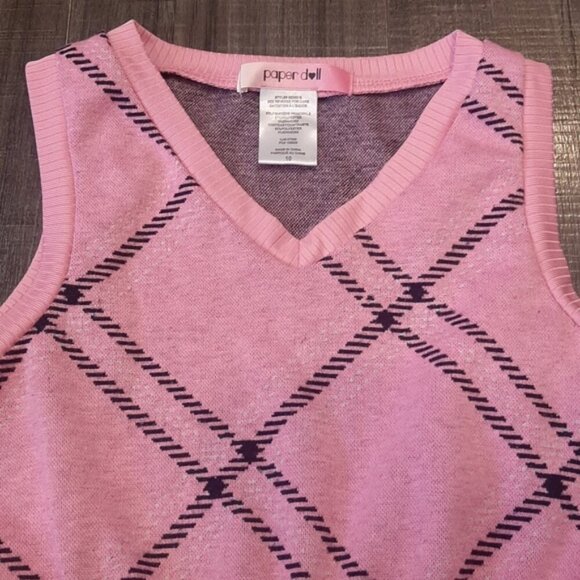 3/$20 Paper Doll Plaid Sweater Dress Fit & Flare Sleeveless Fall Preppy Vneck - Picture 6 of 10